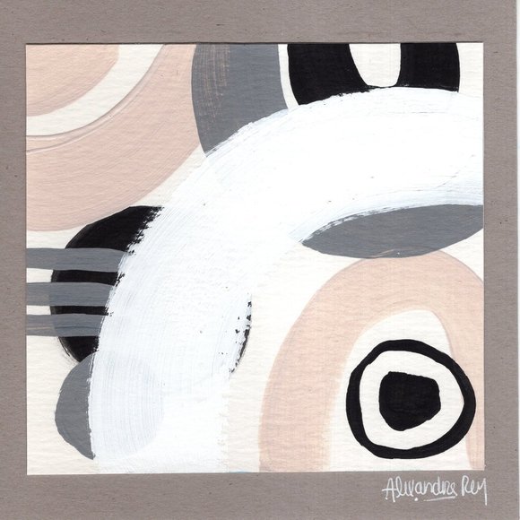 Set of three Geometric Abstract works on paper - Picture 4 of 5